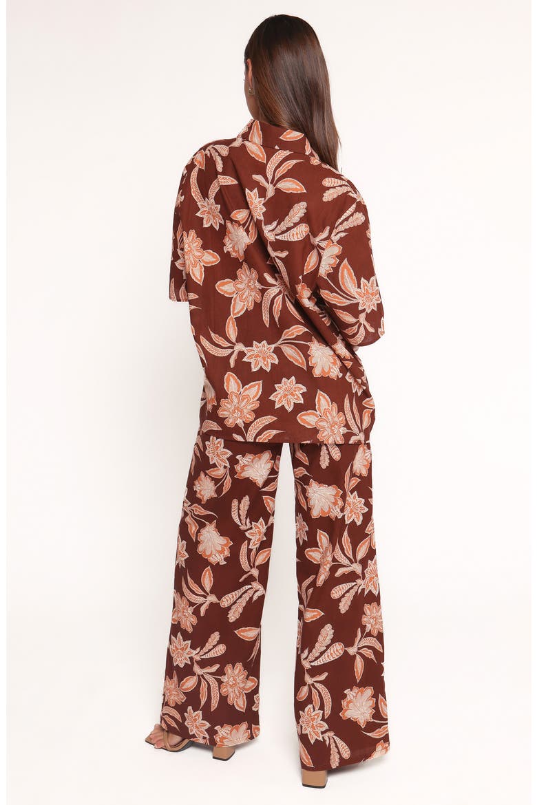 Samira Floral Cotton Blend Button-Up Shirt, Alternate, color, ORANGE FLORAL