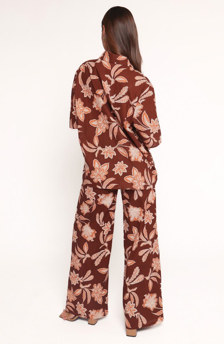 Petal & Pup Samira Floral Cotton Blend Button-Up Shirt, Alternate, color, Orange Floral