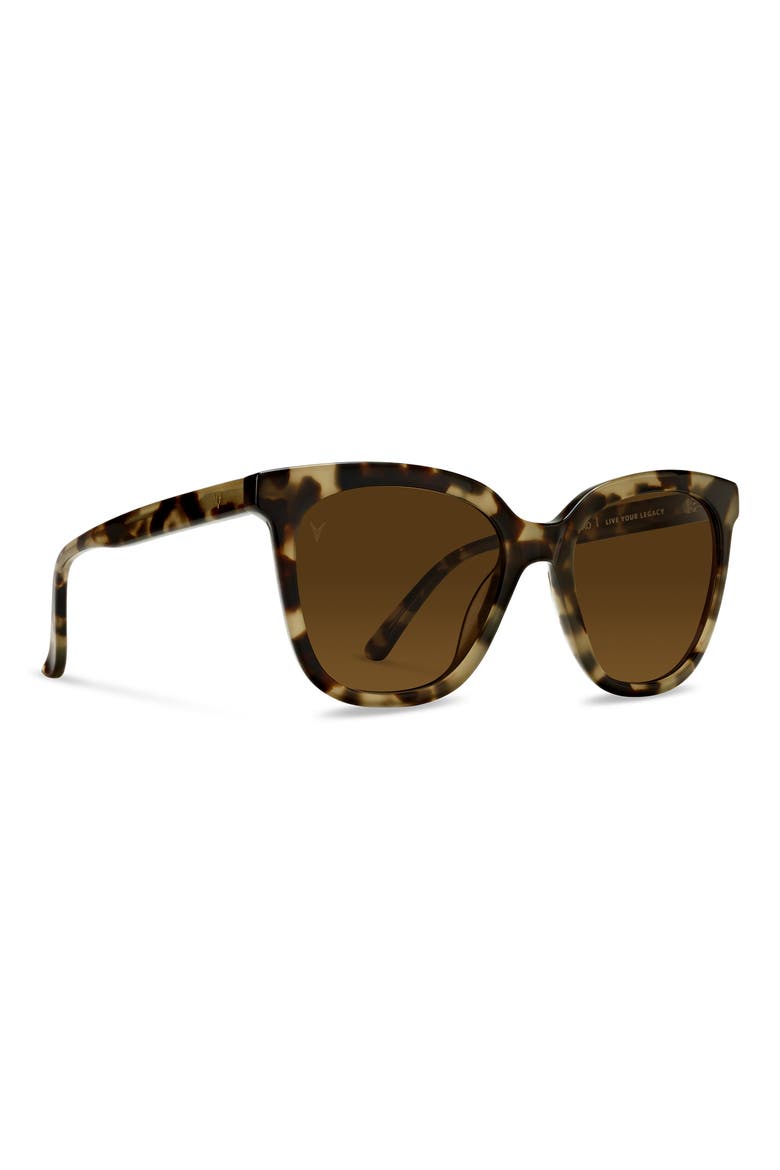 Ellison 54mm Polarized Round Sunglasses, Alternate, color, HAVANA BROWN
