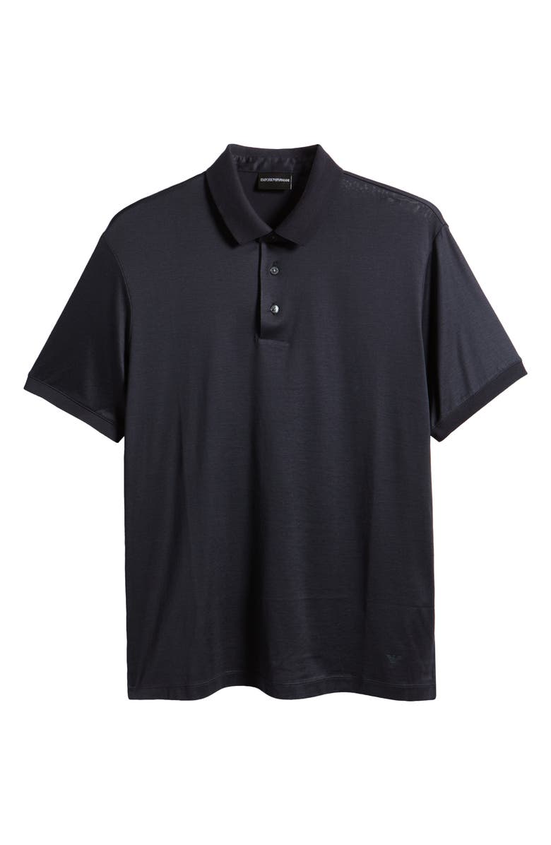 Emporio Armani Lyocell & Cotton Polo, Alternate, color, Solid Blue Navy