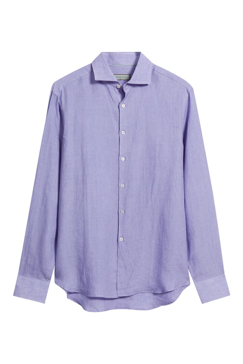 Regular Fit Linen Button-Up Shirt, Alternate, color, LIGHT PURPLE