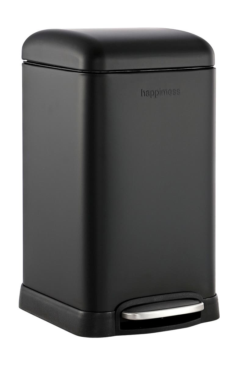 HAPPIMESS Betty Retro Mini 3.2-Gallon Step-Open Trash Can, Main, color, Midnight Black