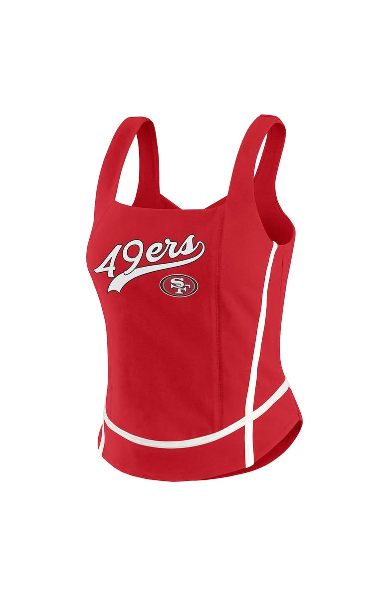 WEAR by Erin Andrews Women's WEAR by Erin Andrews Scarlet San Francisco 49ers Square Neck Tank Top, Alternate, color, Scarlet