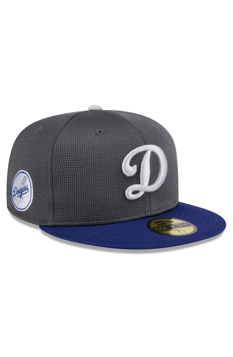New Era Men's New Era  Gray/Royal Los Angeles Dodgers 2025 Batting Practice 59FIFTY Fitted Hat, Main, color, 