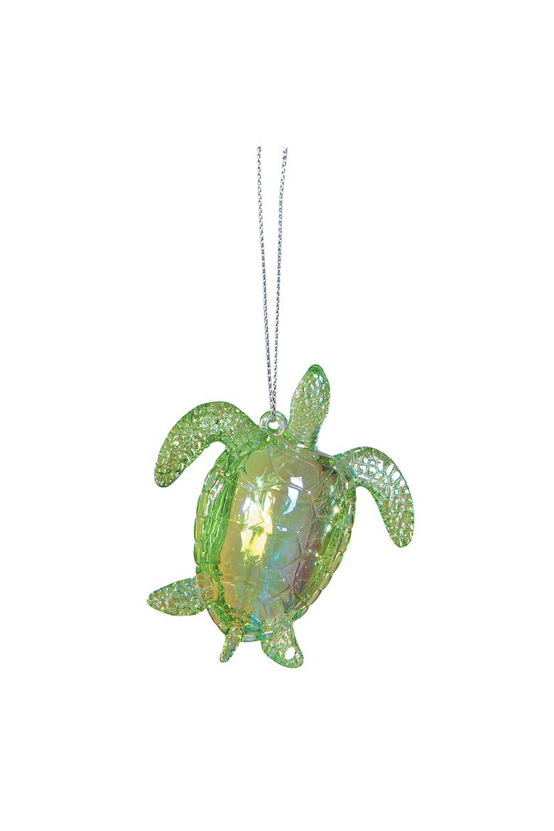Sea Turtle Christmas Xmas Ornament, Main, color, Green