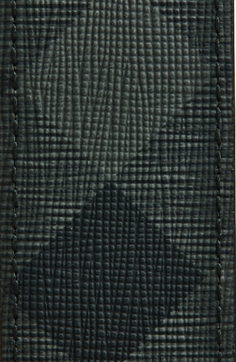 Burberry Reversible Check Canvas & Leather Pin Belt, Alternate, color, Charcoal/ Silver