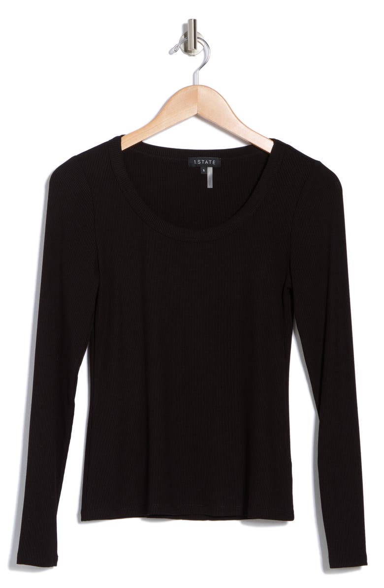 1.STATE Jersey Rib Long Sleeve Top | Nordstromrack
