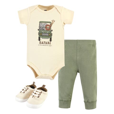 Cotton Bodysuit, Pant and Shoe Set (Baby)