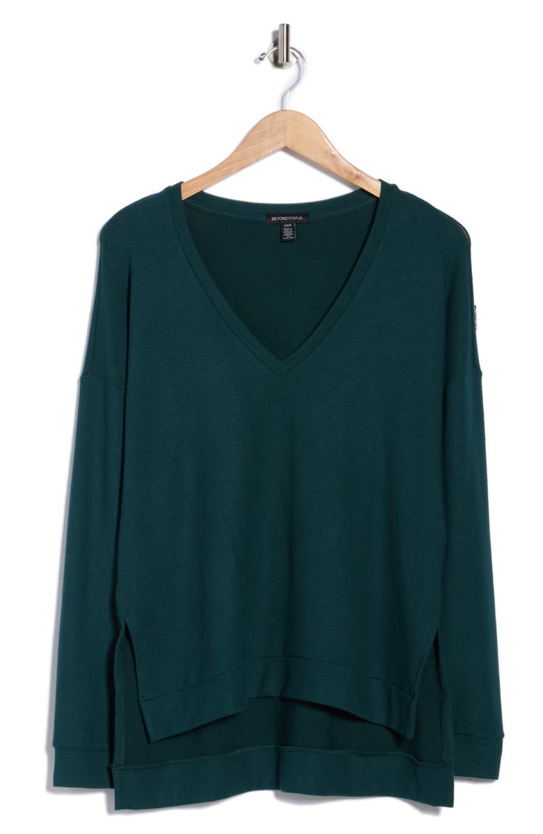 Beyond Yoga Long Weekend Knit Pullover, Alternate, color, Dark Spruce Green