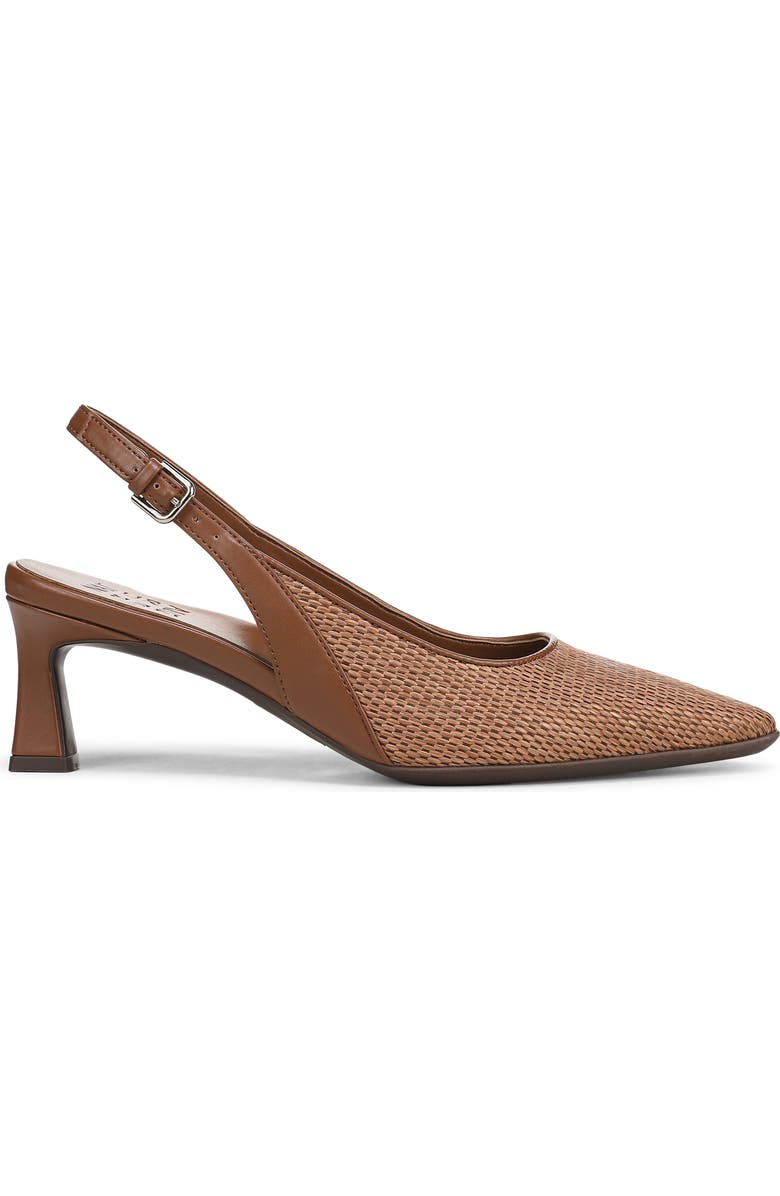 Naturalizer Tansy Slingback Kitten Heel Pump, Alternate, color, Walnut Brown Faux Raffia