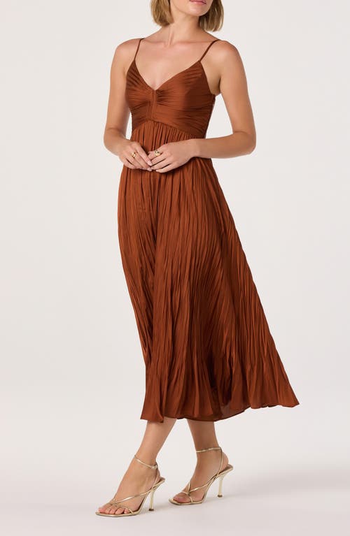 Astr The Label Maeve Midi Dress In Brown
