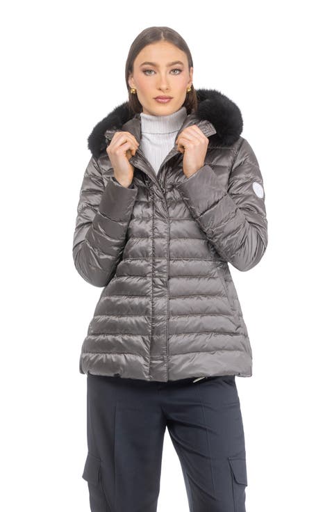 Apres-Ski Horizontal Short Jacket With Detachable Toscana Lamb Hood Trim