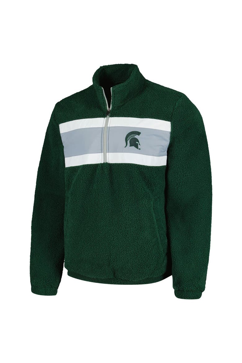 Men's G-III Sports by Carl Banks Green Michigan State Spartans Pinch Runner Half-Zip Top, Alternate, color, Green