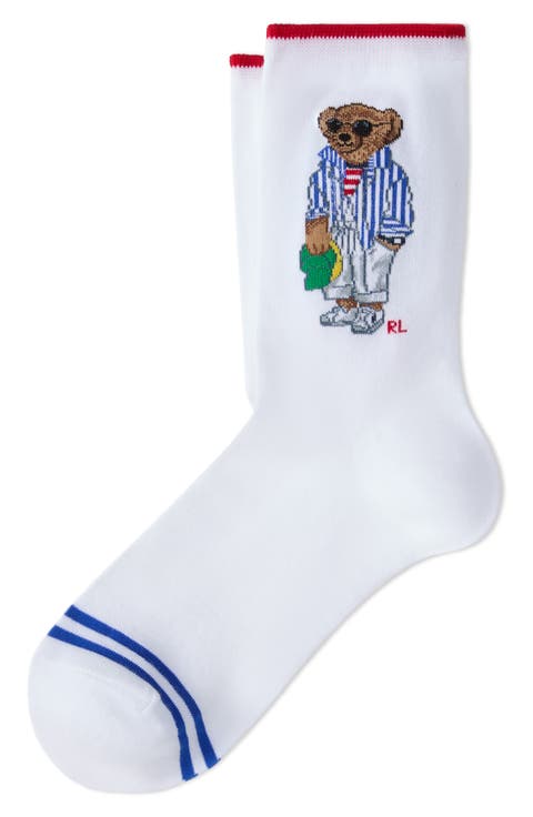 Spring Polo Bear Crew Socks