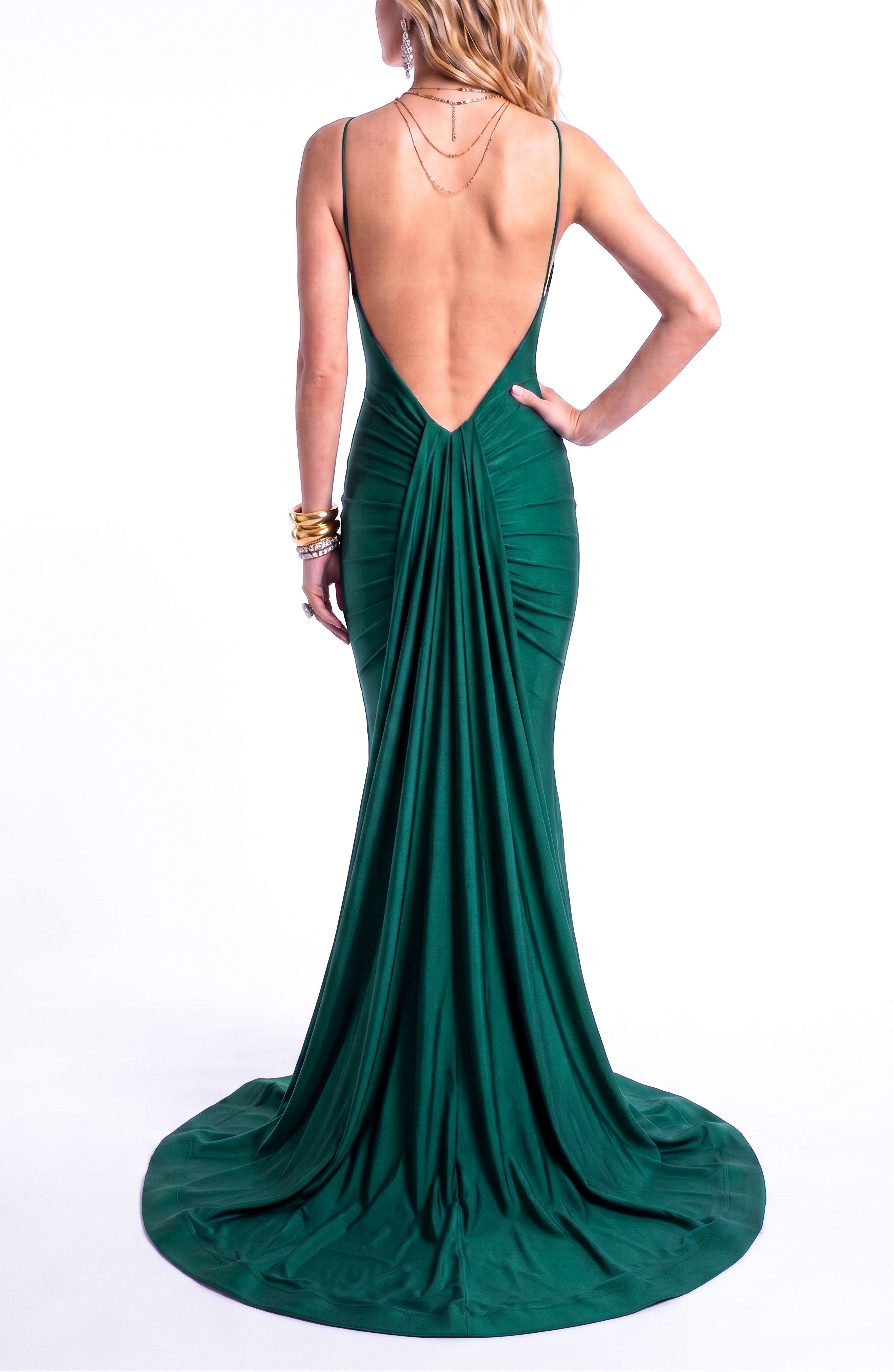 Jessica Angel Open Back Pleated Sweetheart Mermaid Gown (Women) | Nordstrom
