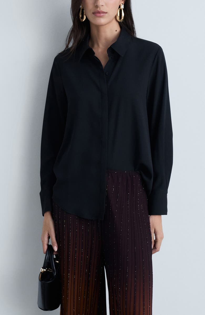 MANGO Metallic Pleat Wide Leg Pants, Alternate, color,