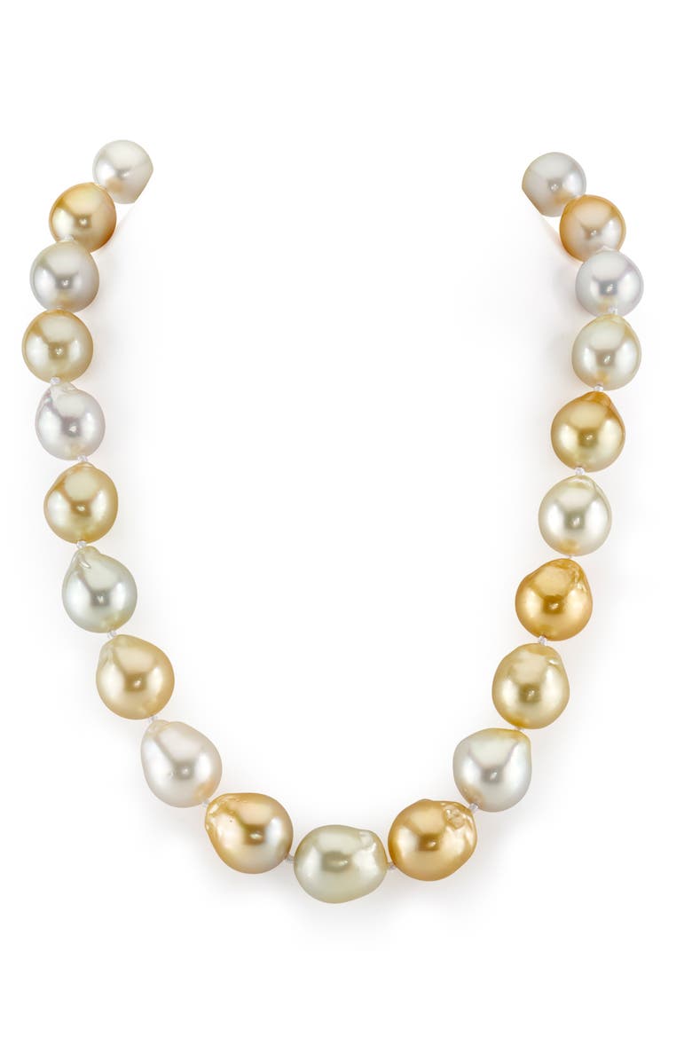 13-15mm South Sea Multicolor Baroque Pearl Necklace, Main, color, White Gold Clasp