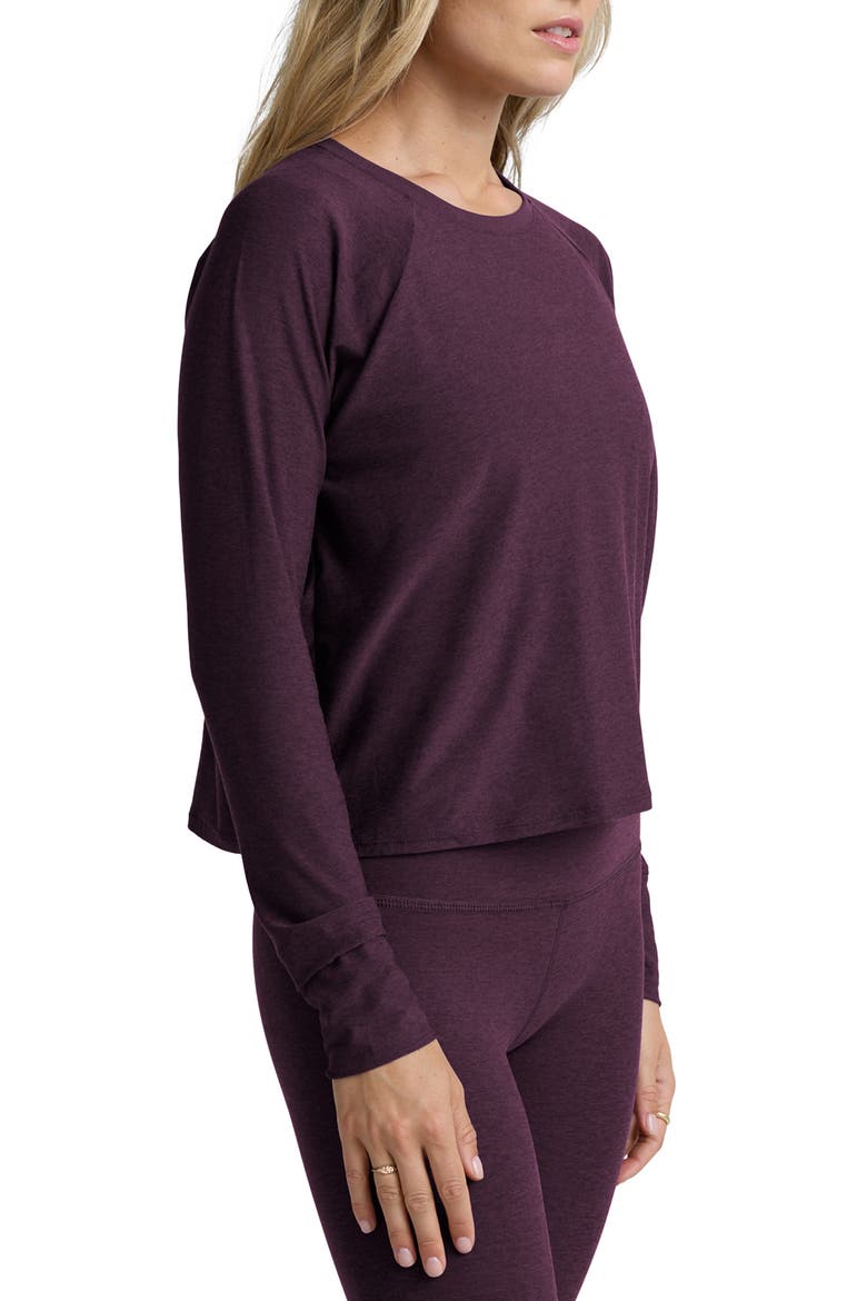 Featherweight Long Sleeve T-Shirt, Alternate, color, EGGPLANT PURPLE HEAT