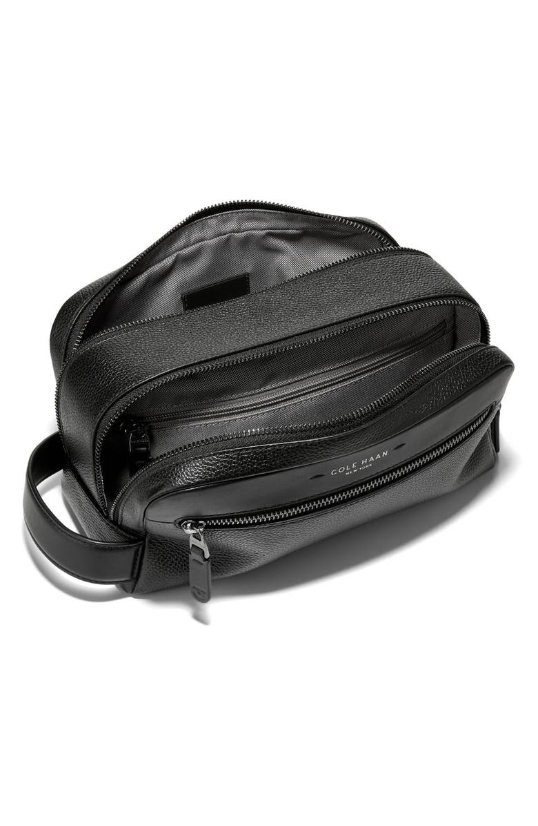 Cole Haan Damon Leather Dopp Kit, Alternate, color, Black