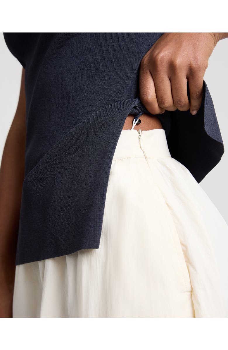 Onia Boatneck Mix Media Dress, Alternate, color, Black/Ivory