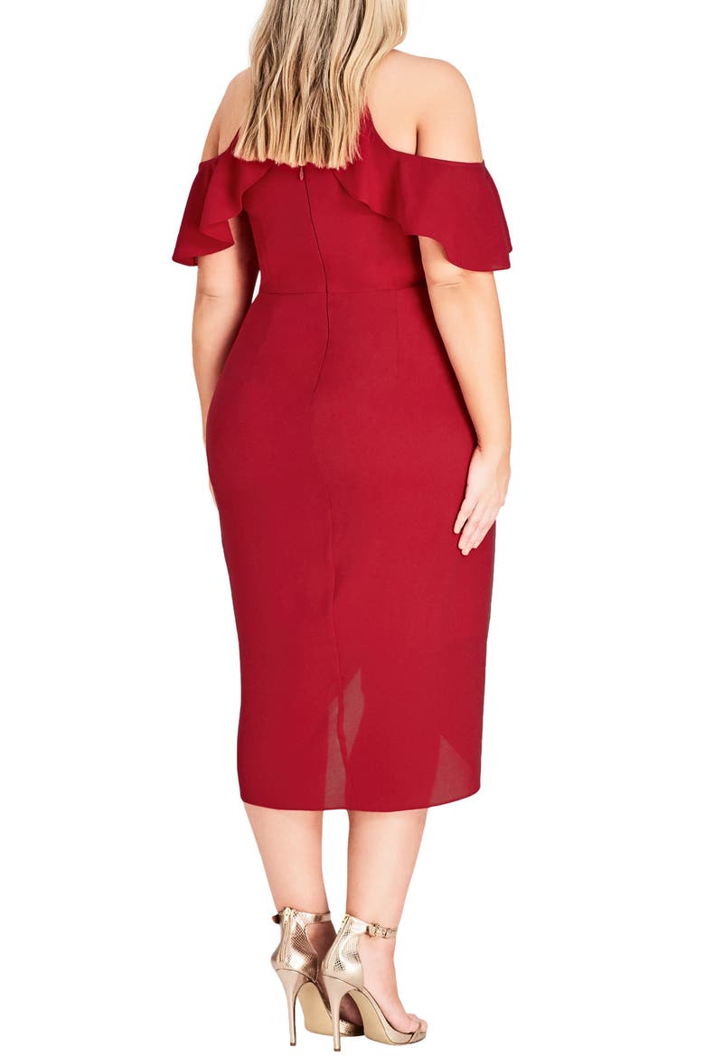 Love Siren Cold Shoulder Dress, Alternate, color, SIREN RED