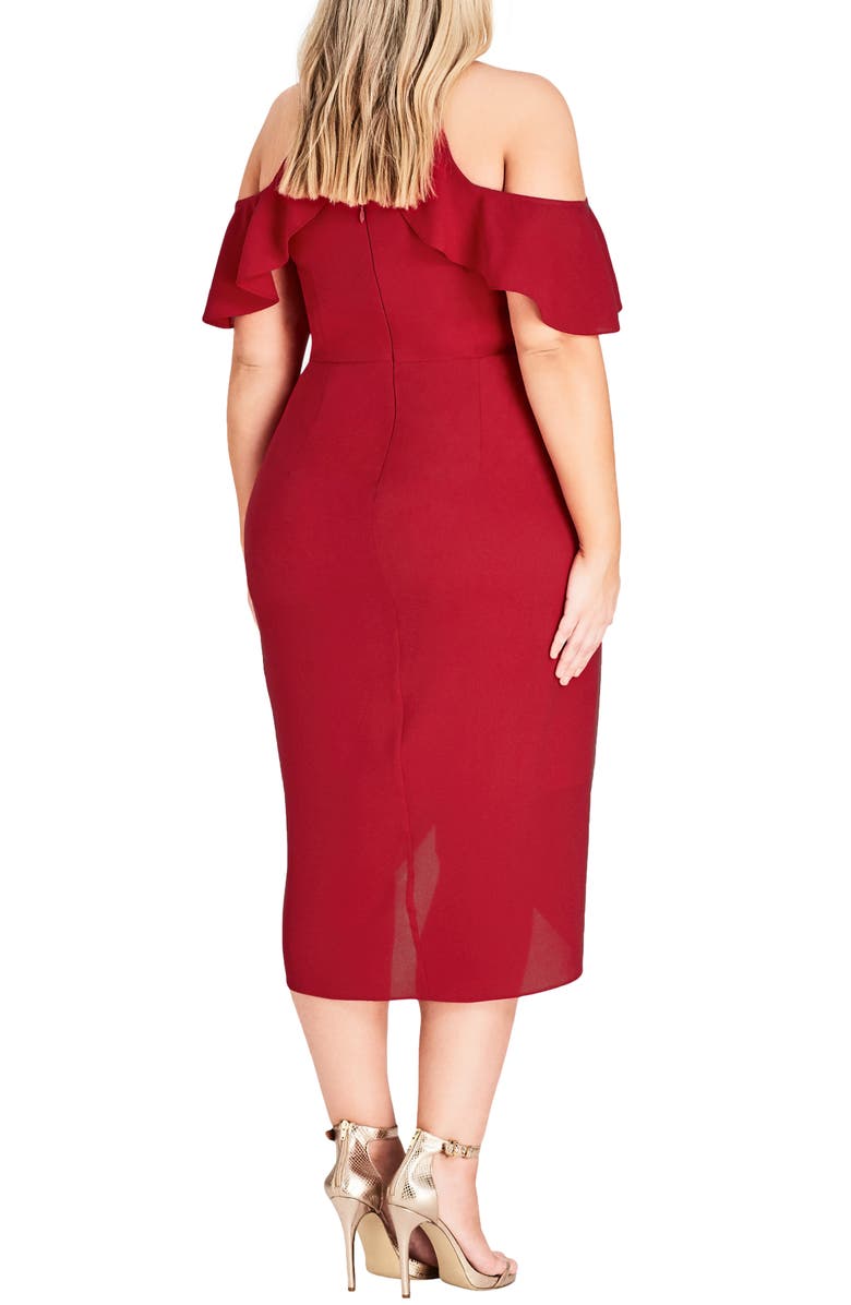 City Chic Love Siren Cold Shoulder Dress, Alternate, color, 