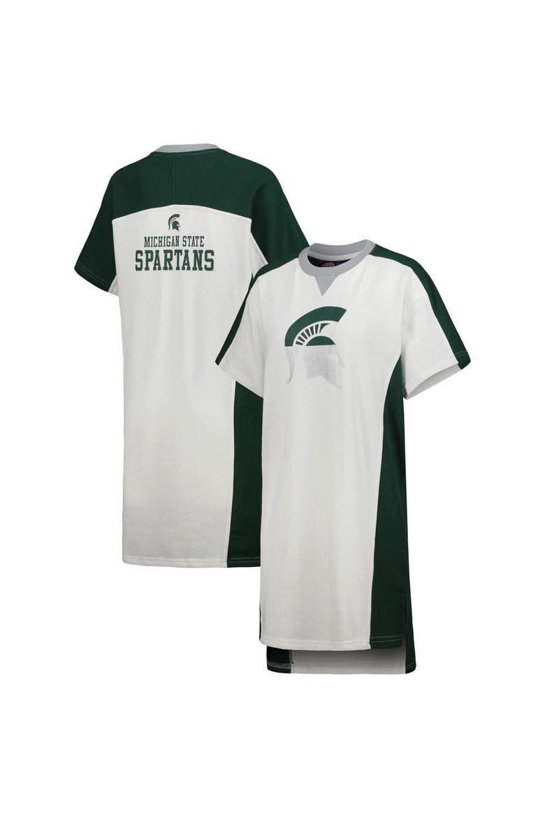 Women's G-III 4Her by Carl Banks White Michigan State Spartans Home Run T-Shirt Dress, Main, color, White