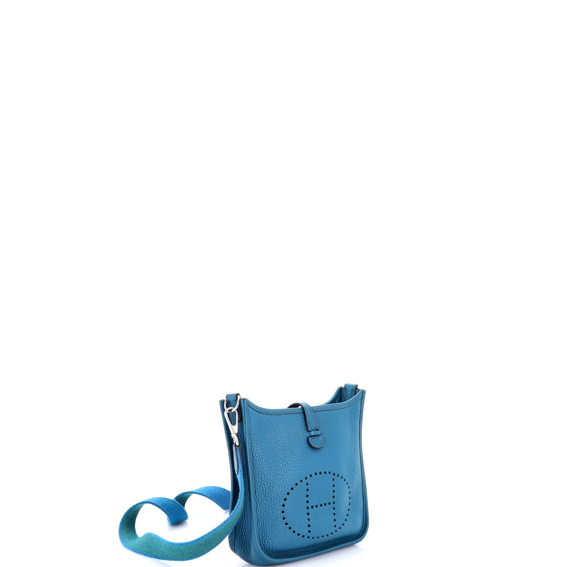 Pre-Owned Hermes Evelyne Bag Gen III Clemence TPM, Alternate, color, Bleu Izmir