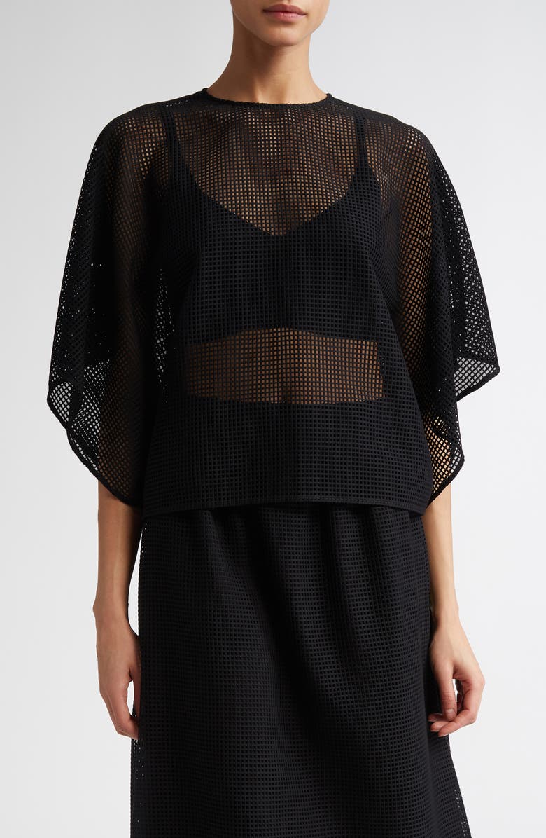 FFORME Tenley Draped Mesh Top, Main, color,