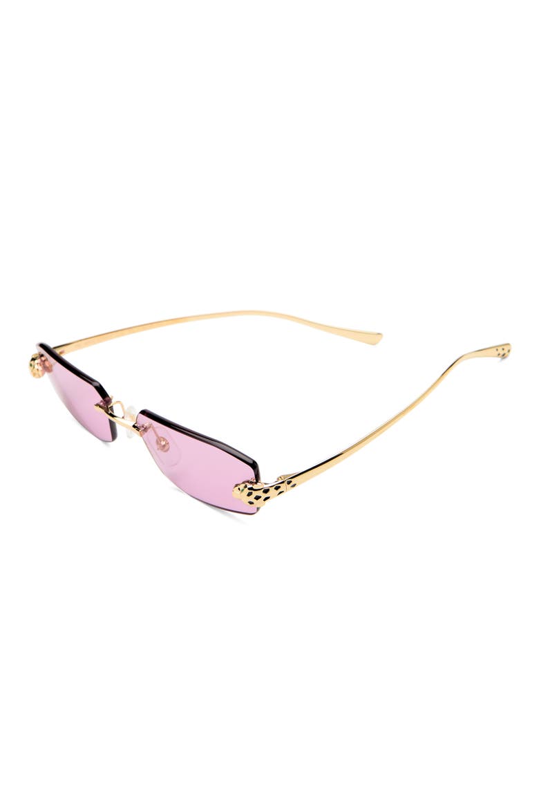 56mm Geometric Sunglasses, Alternate, color, GOLD/ PINK