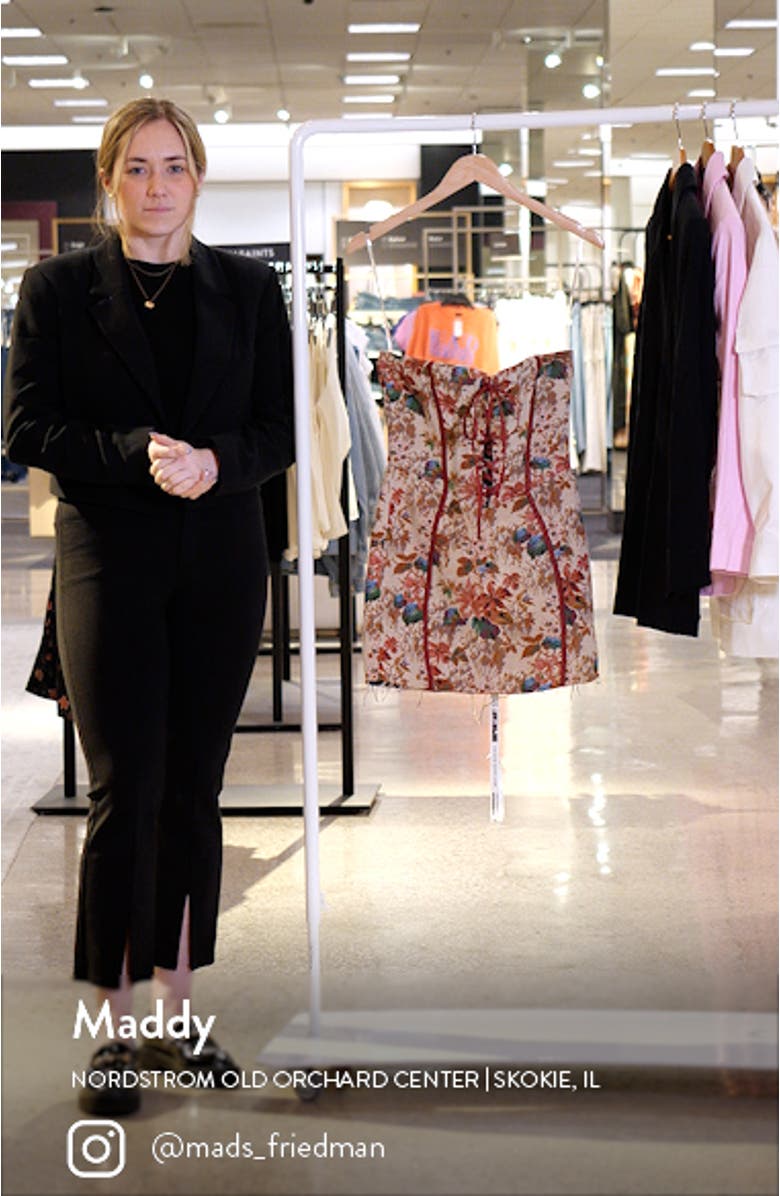 Floral Jacquard Strapless Corset Minidress, sales video thumbnail