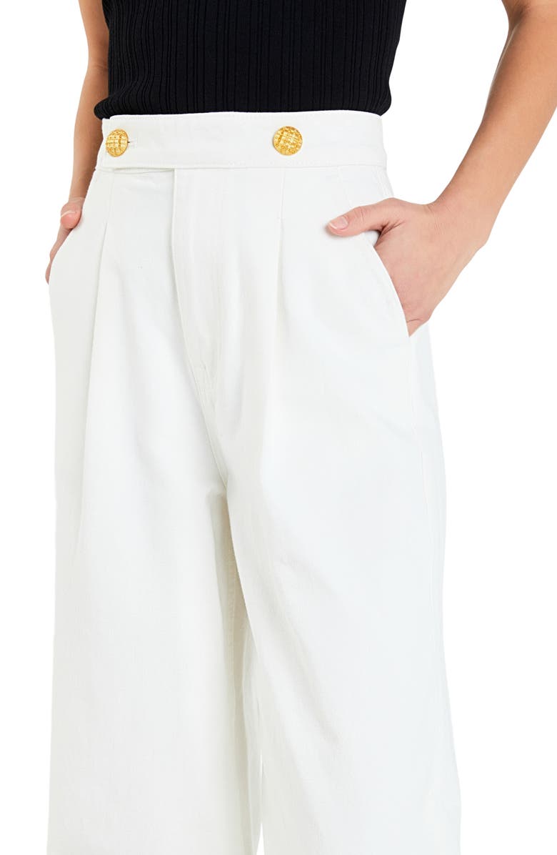English Factory Button Detail Wide Leg Jeans, Alternate, color, 