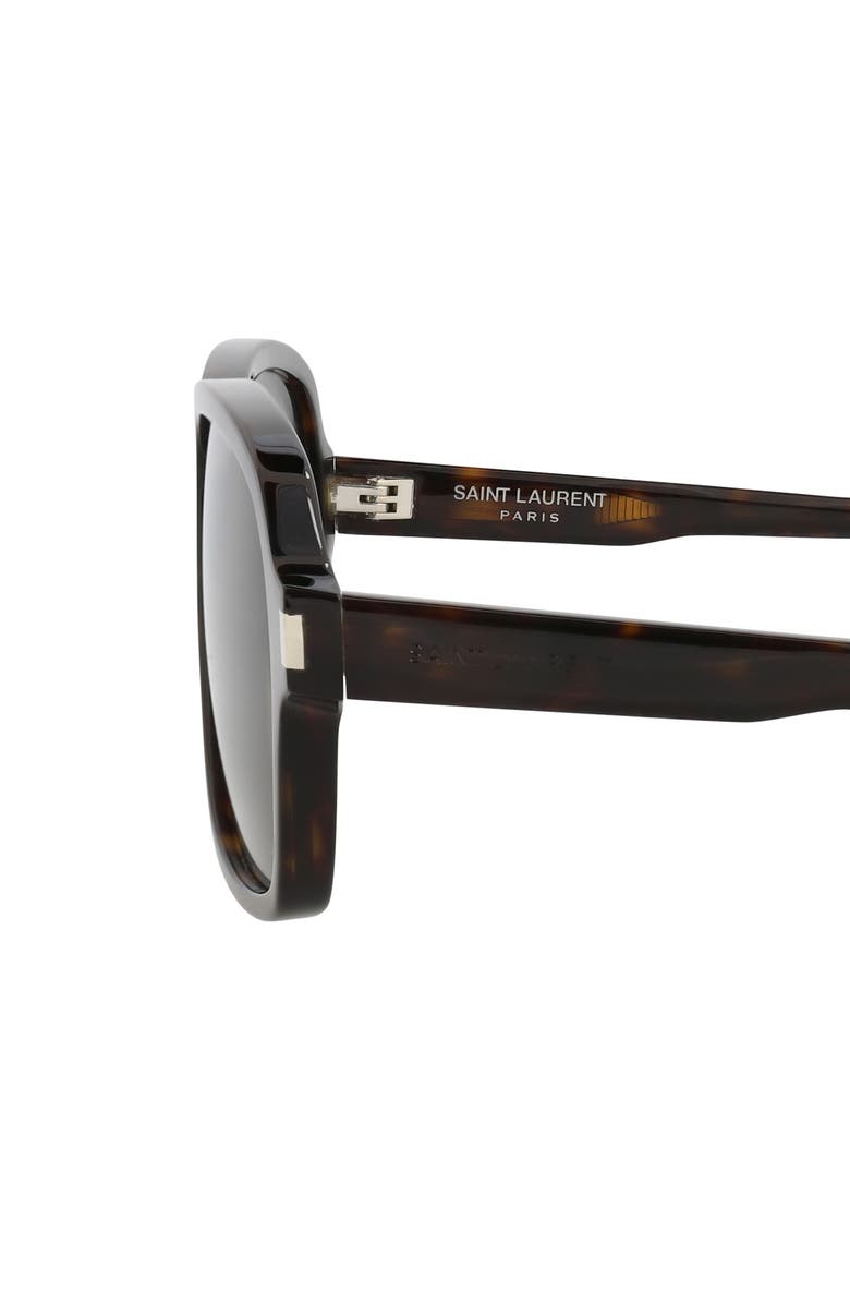Saint Laurent 62mm Aviator Sunglasses, Alternate, color, Havana Havana Grey