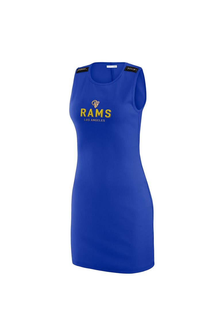 Women's WEAR by Erin Andrews x Gracie Hunt Royal Los Angeles Rams Ribbed Tank Dress, Alternate, color, Royal