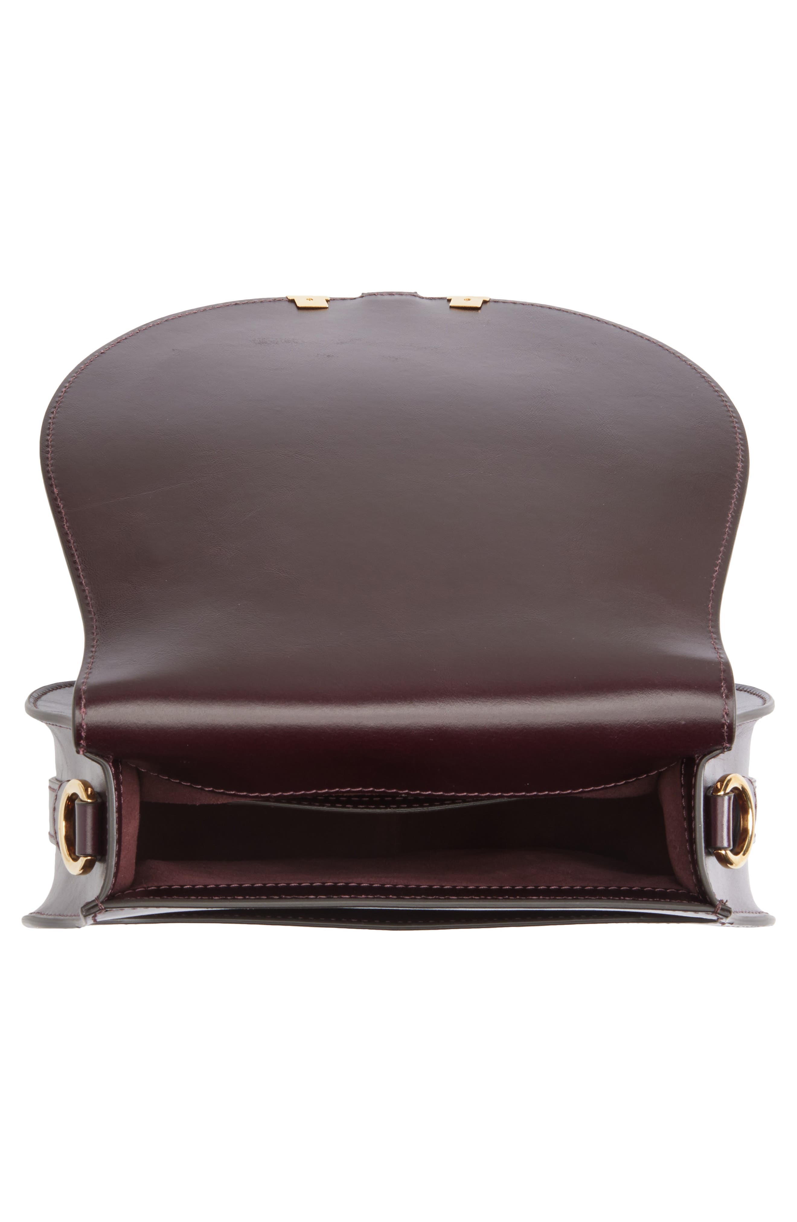 Chloé Medium Marcie Shiny Leather Crossbody Bag, Alternate, color, Auburn Red