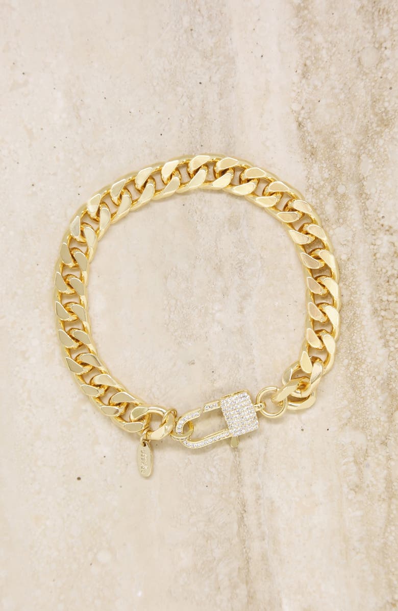 Ettika Chunky Pavé Clasp Anklet, Alternate, color,