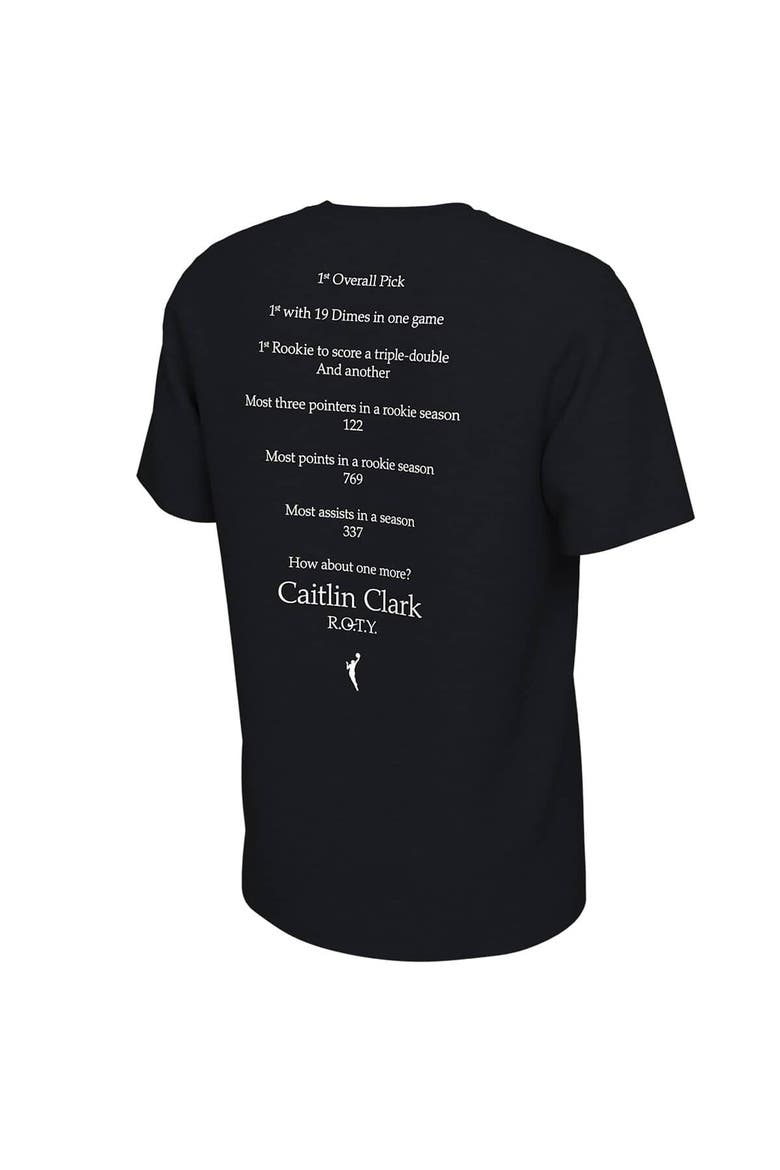 Unisex Nike Caitlin Clark Black Indiana Fever 2024 WNBA Rookie of the Year T-Shirt, Alternate, color, Black