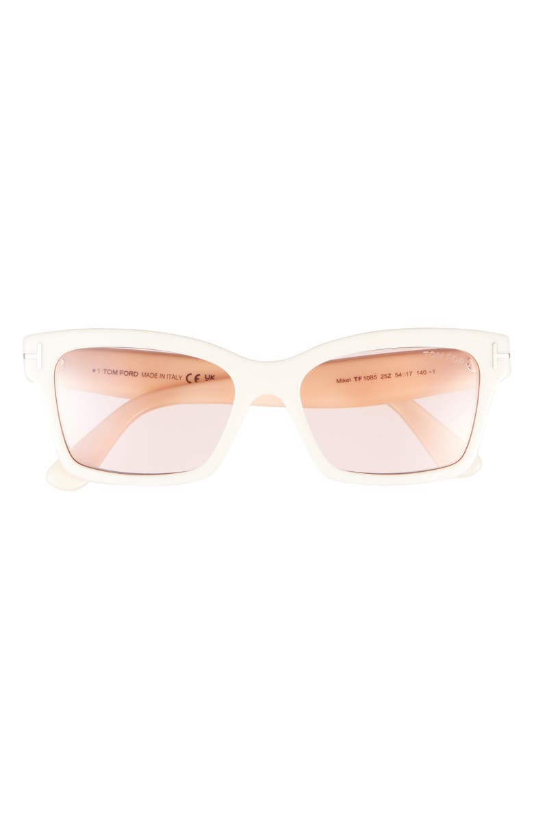 TOM FORD 54mm Square Sunglasses, Main, color, Ivory / Mirror Violet