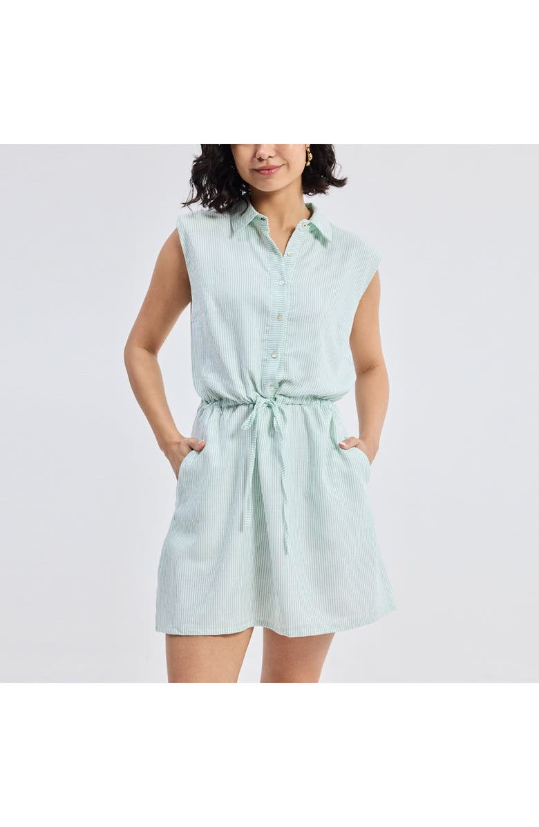 Reistor Womens Drawstring Shirt Dress in Stripes XX Large, Alternate, color, Parallel Paths