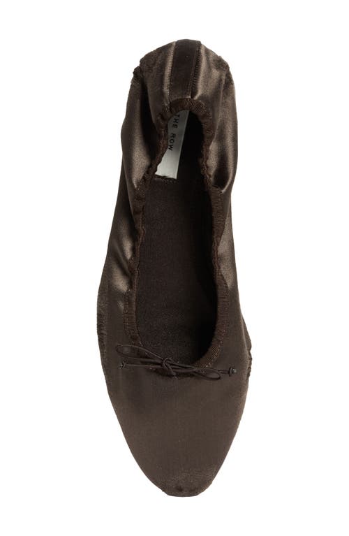 The Row Bow Detailed Slip-on Flat Shoes In Brown