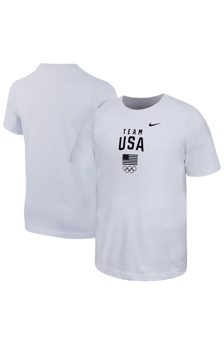 Nike Youth Nike White Team USA Core T-Shirt, Alternate, color, White