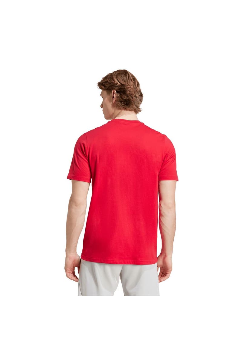 Men's adidas  Red Ajax Three-Stripe Wordmark T-Shirt, Alternate, color, Red