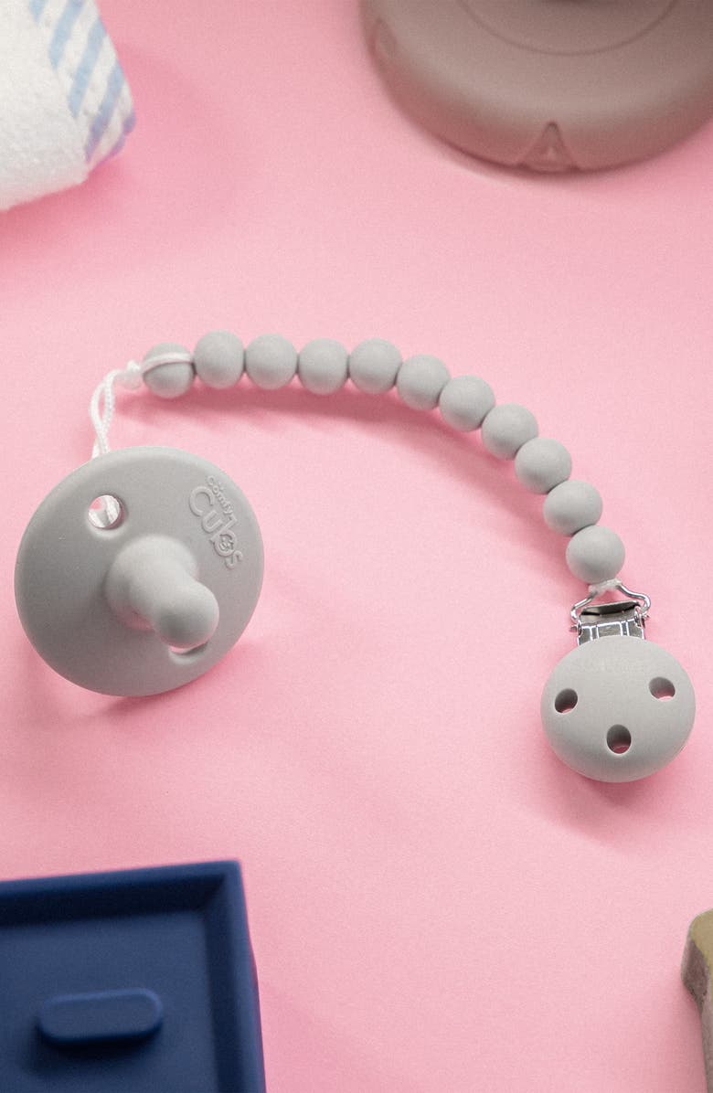 Comfy Cubs Pacifier Clips, 2 Pack, Alternate, color, Slate