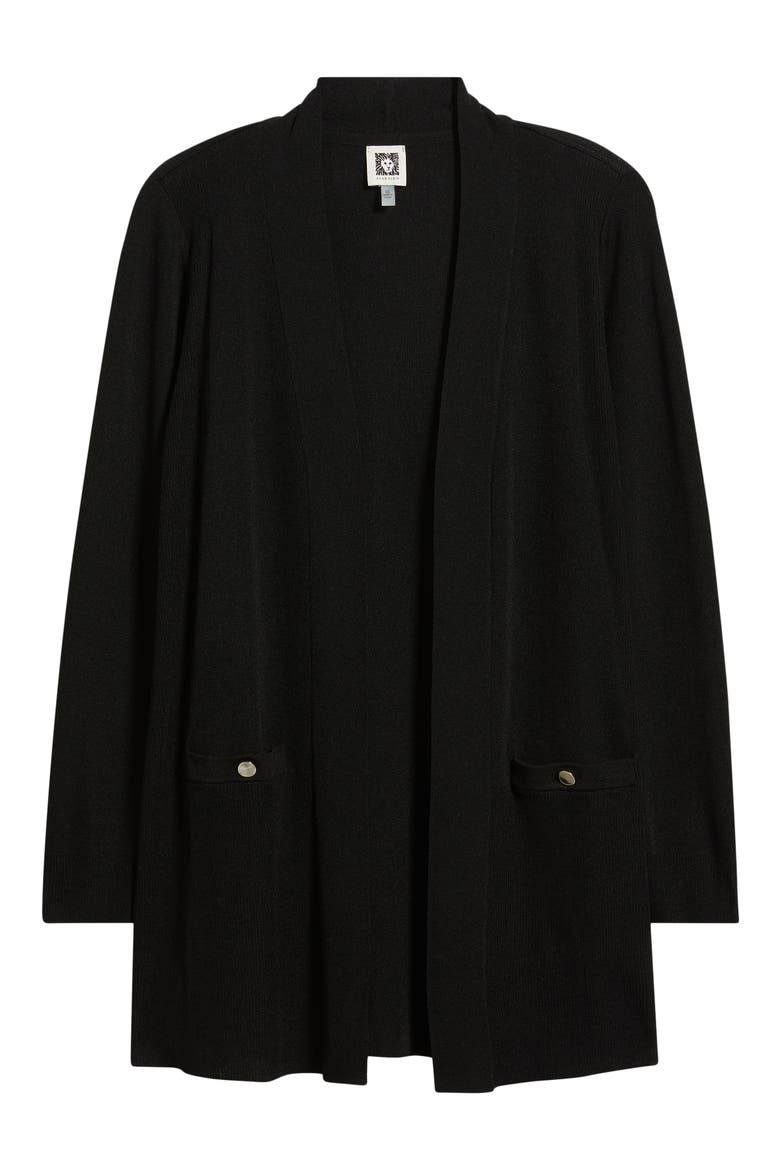 Open Front Cardigan, Alternate, color, ANNE BLACK