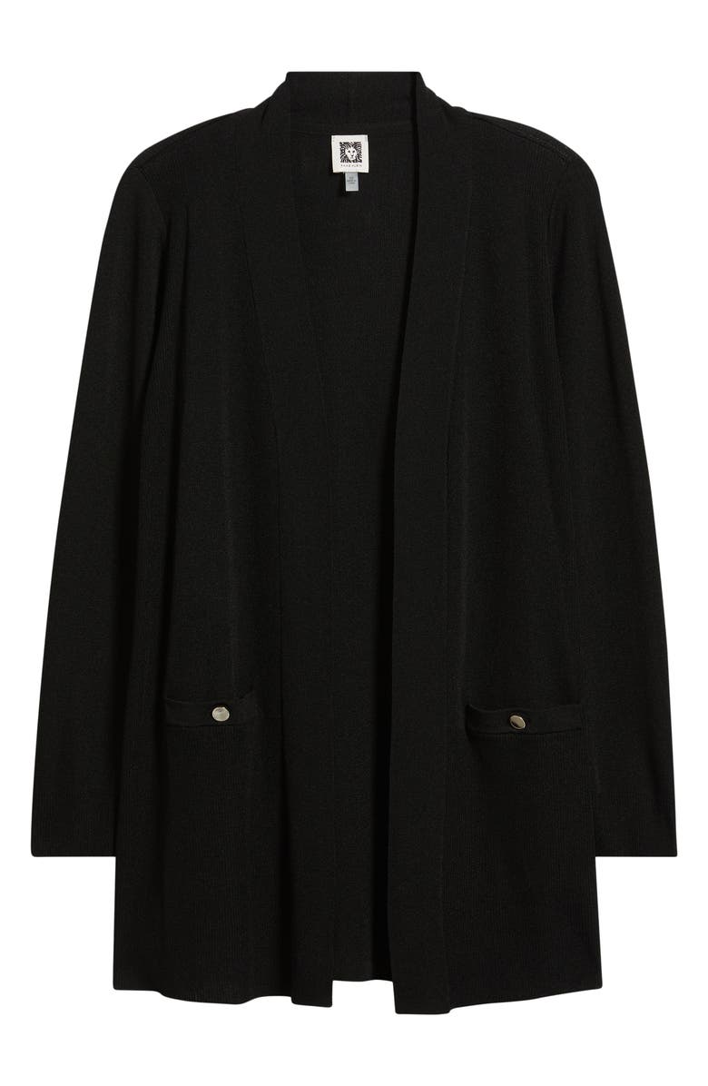 Anne Klein Open Front Cardigan, Alternate, color, Anne Black