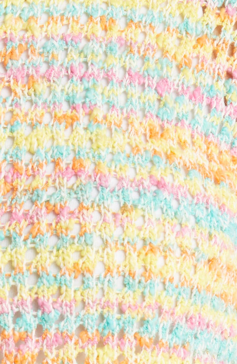 Something Navy Stripe Open Stitch Crop Cardigan, Alternate, color, 