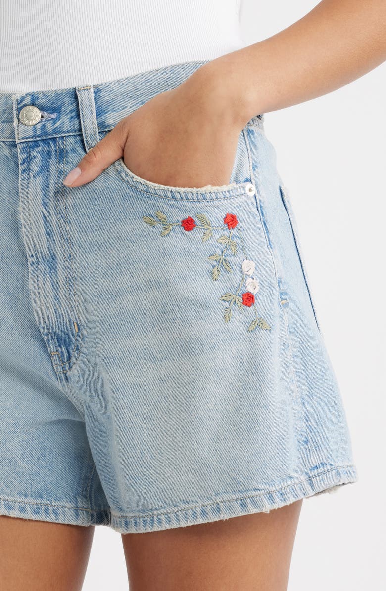 Rails Rancho Floral Embroidered Denim Shorts, Alternate, color, Dainty Rose