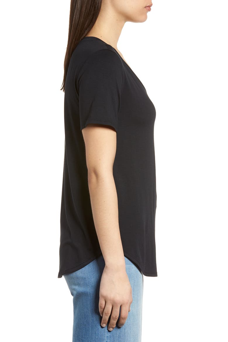 Gibson x Living in Yellow Felicity V-Neck Tee (Nordstrom Exclusive), Alternate, color, BLACK