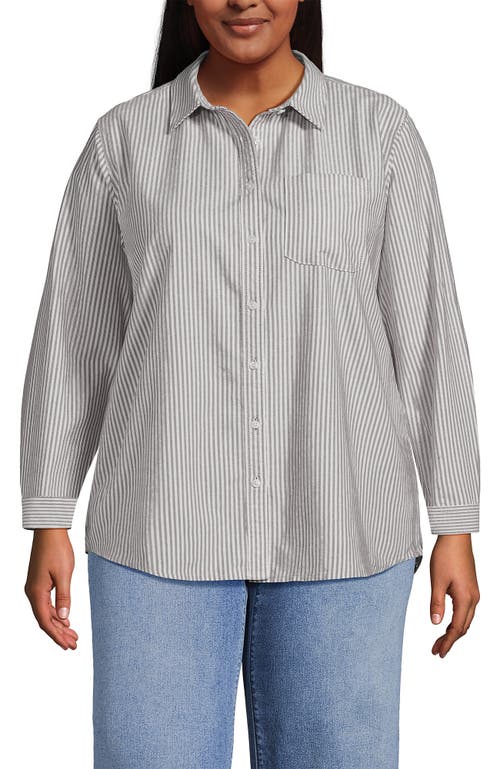 Lands' End Plus Size Oxford Shirt In Gray