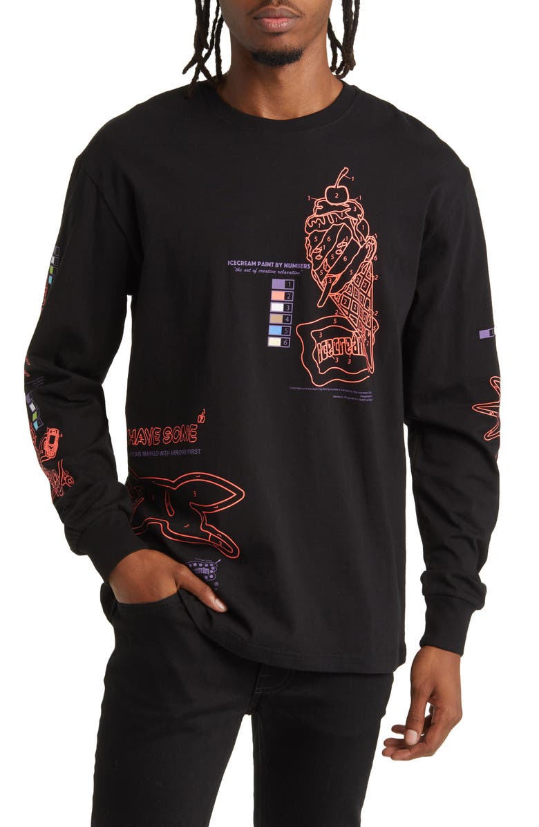 ICECREAM Follow the Numbers Long Sleeve Graphic T-Shirt, Main, color,